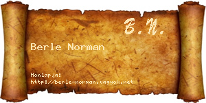 Berle Norman névjegykártya